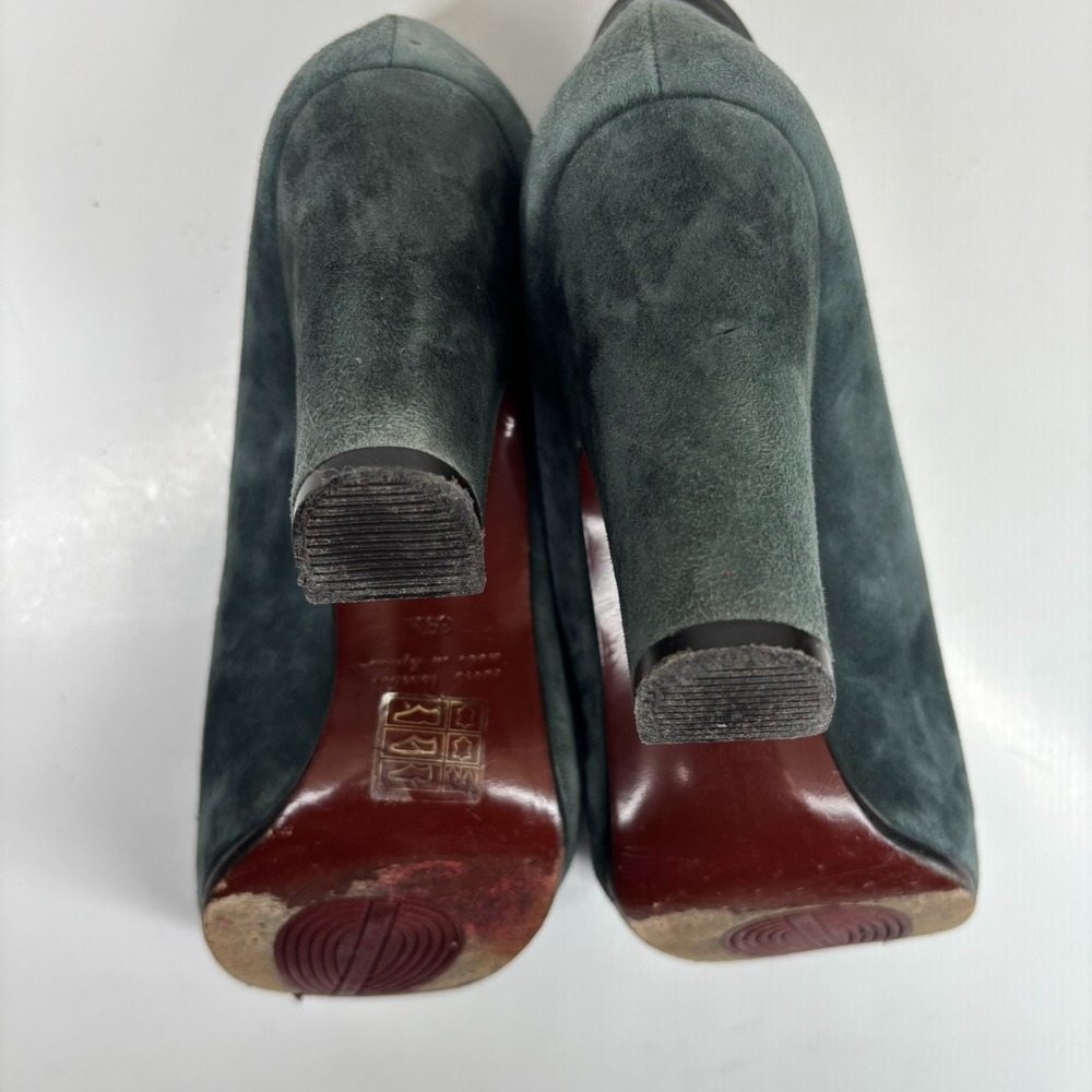 Chie Mihara Olga Women's US 9-9.5/EU 39.5 Deep Blue Suede Lace-Up Heeled Booties - Picture 12 of 16
